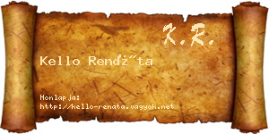 Kello Renáta névjegykártya